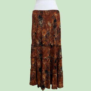 y2k floral boho whimsygoth grunge tiered maxi skirt